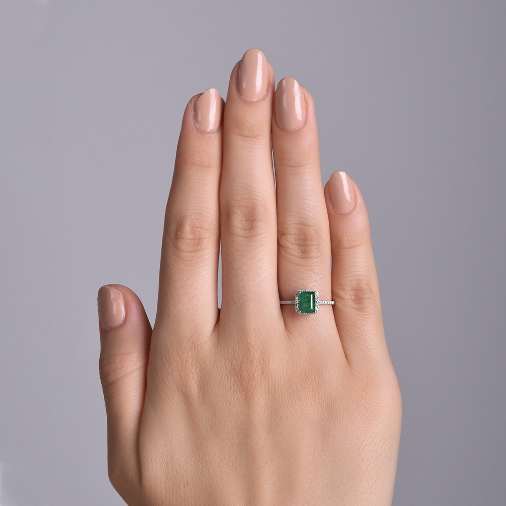 1 Karat Zümrüt Pırlanta Yüzük