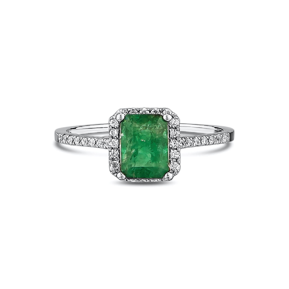 1 Karat Zümrüt Pırlanta Yüzük