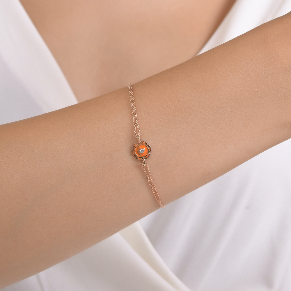 Pırlantalı Sakral Çakra (Svadhistana) Bileklik Mineli