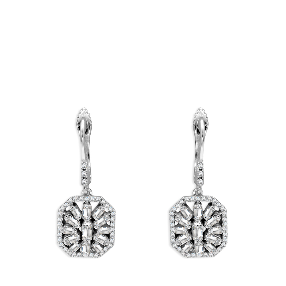 Pırlanta Fantezi Baget Küpe 