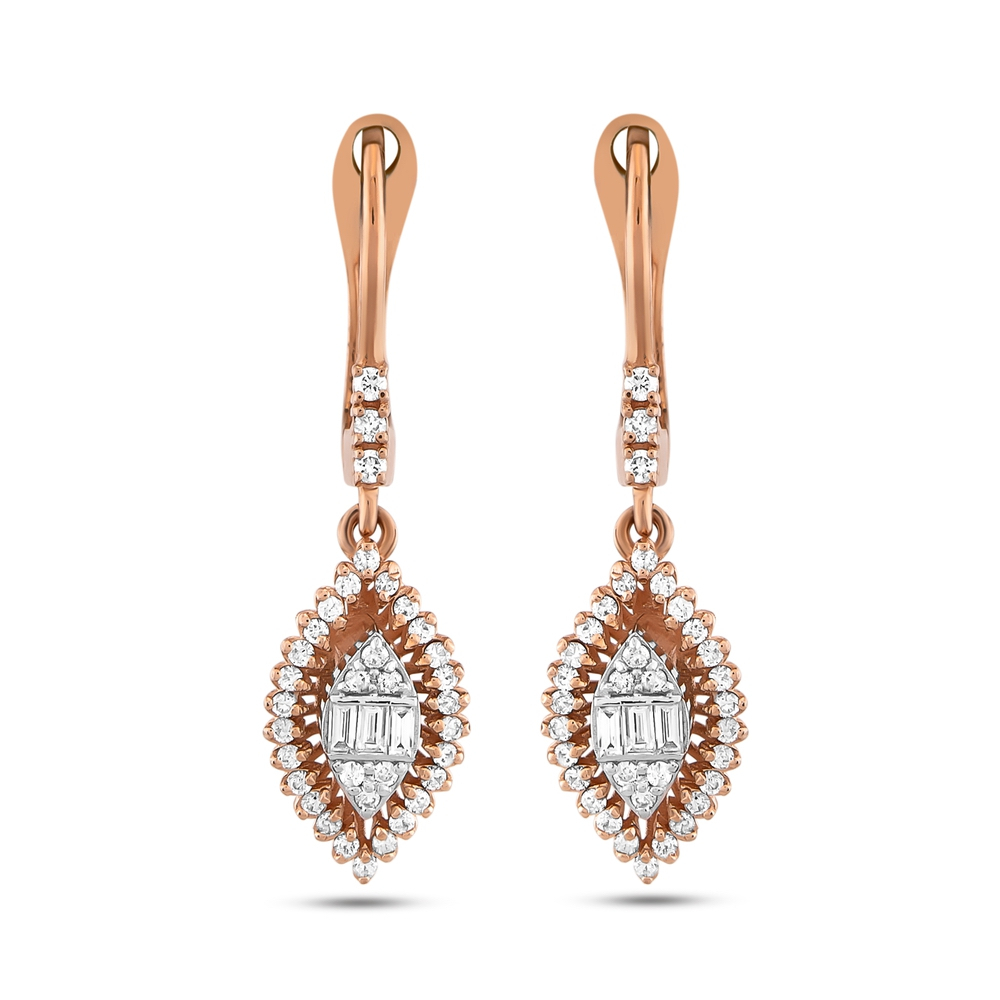 Pırlanta Markiz Baget Kesim Küpe