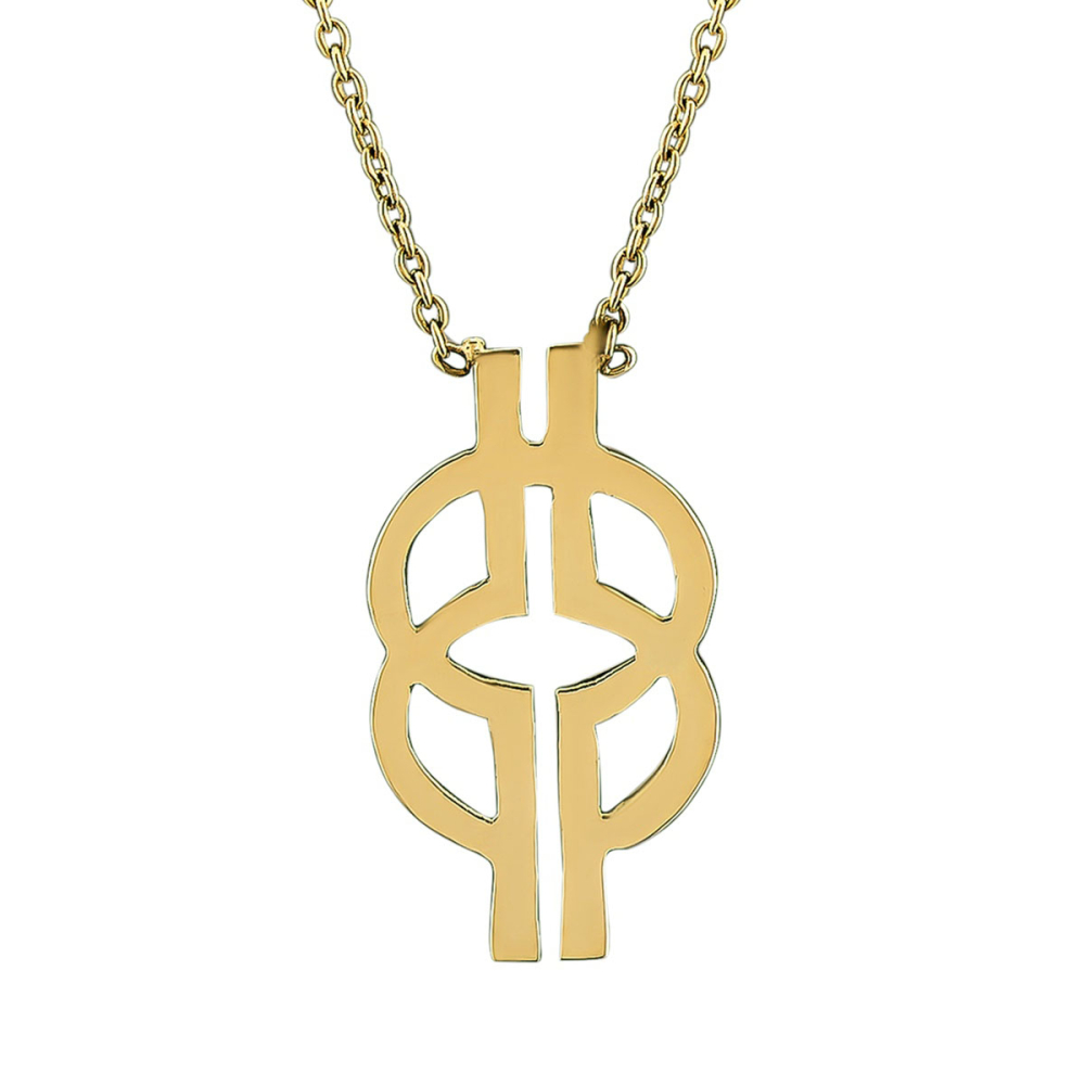 Bilgelik Örgüsü Altın Kolye (Nyansapo)