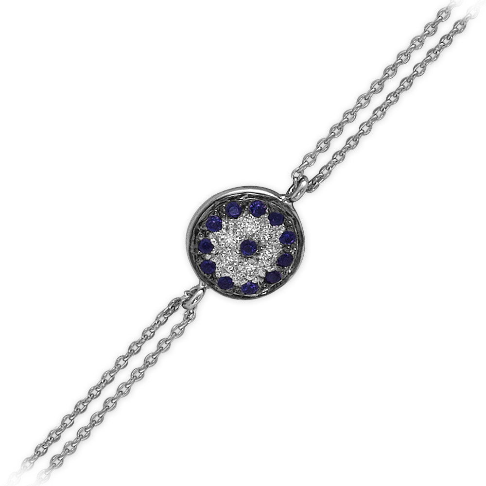 Pırlantalı Safir Taşlı Bileklik