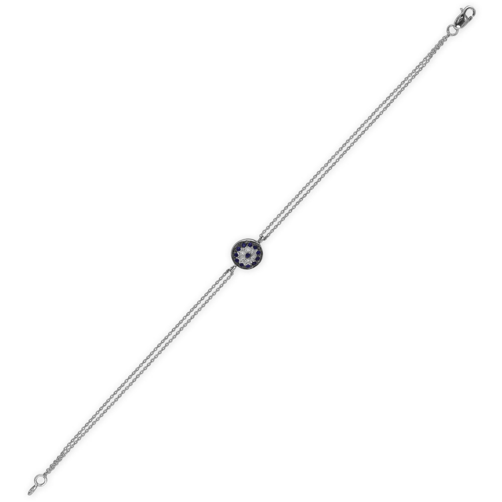 Pırlantalı Safir Taşlı Bileklik