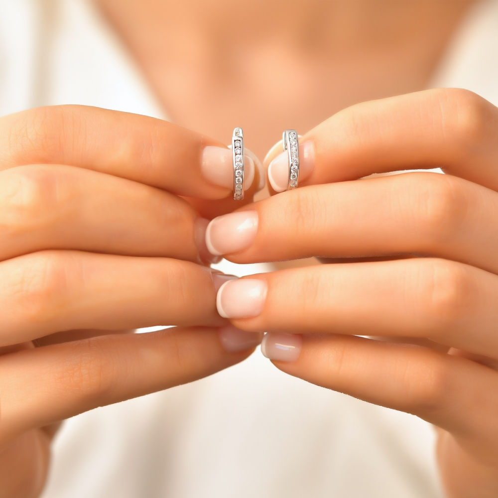 Pırlanta Halka Küpe Modena