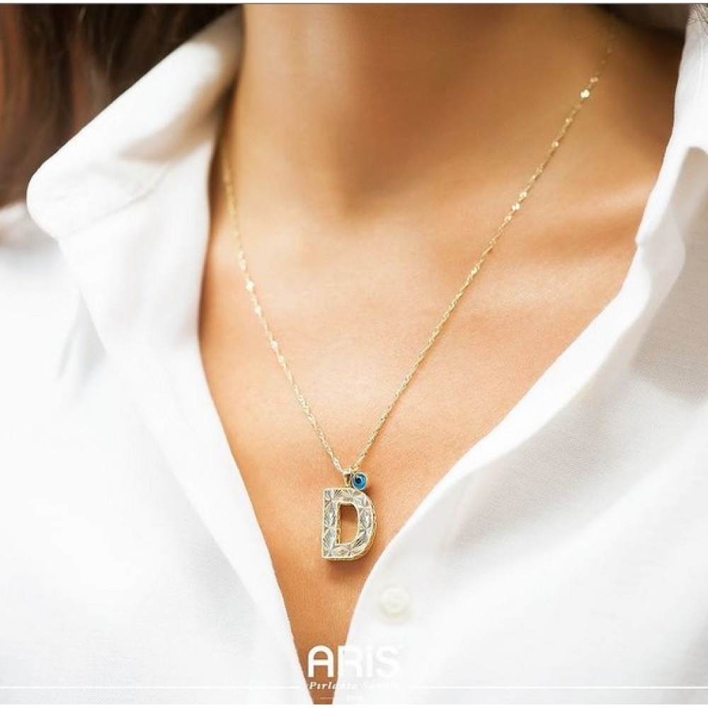 D Harfi Altın Kolye