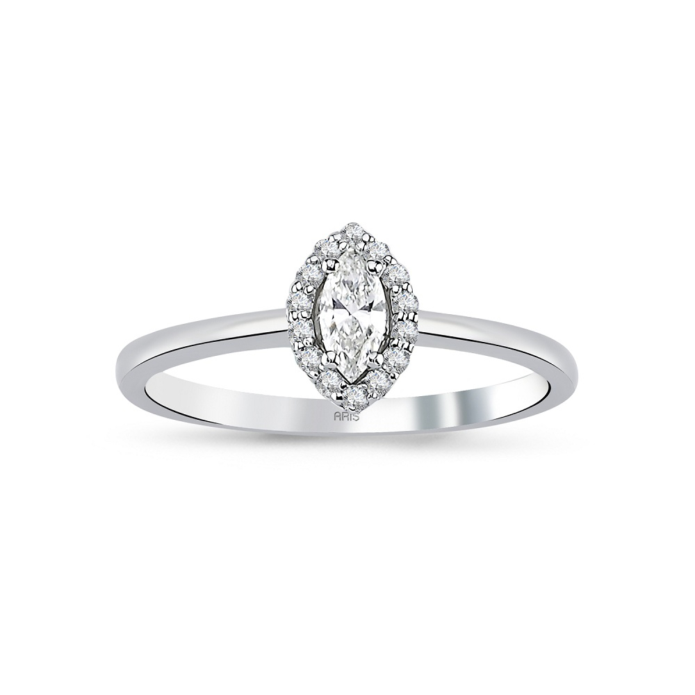 0.21 Karat Pırlanta Markiz Fantezi Tektaş Yüzük