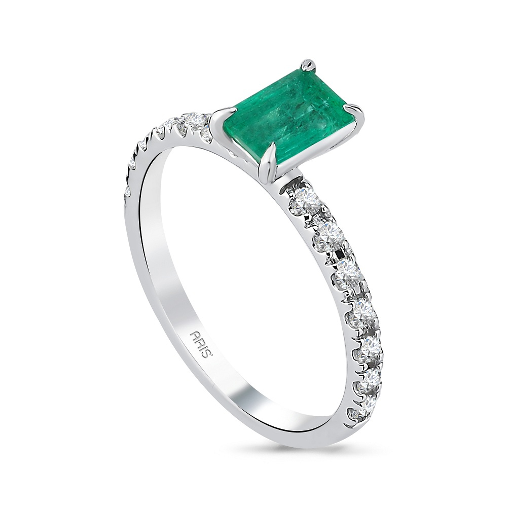 0.94 Karat Pırlanta Zümrüt Yüzük