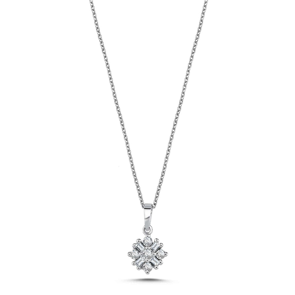 Pırlanta Baget Effect Kolye