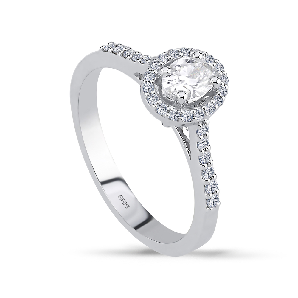 0.46 Karat Pırlanta Oval Fantezi Yüzük