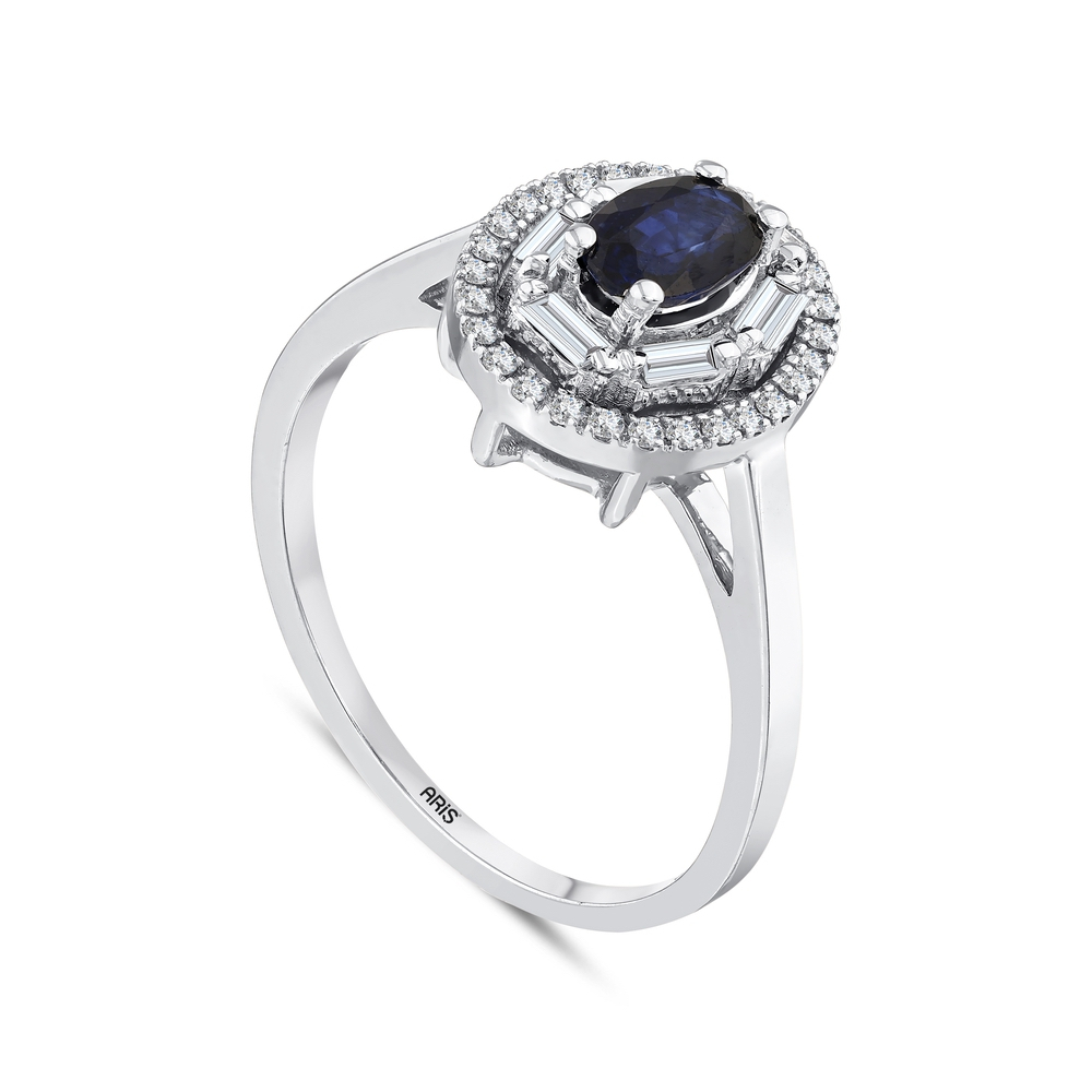 0.89 Karat Pırlanta Safir Yüzük