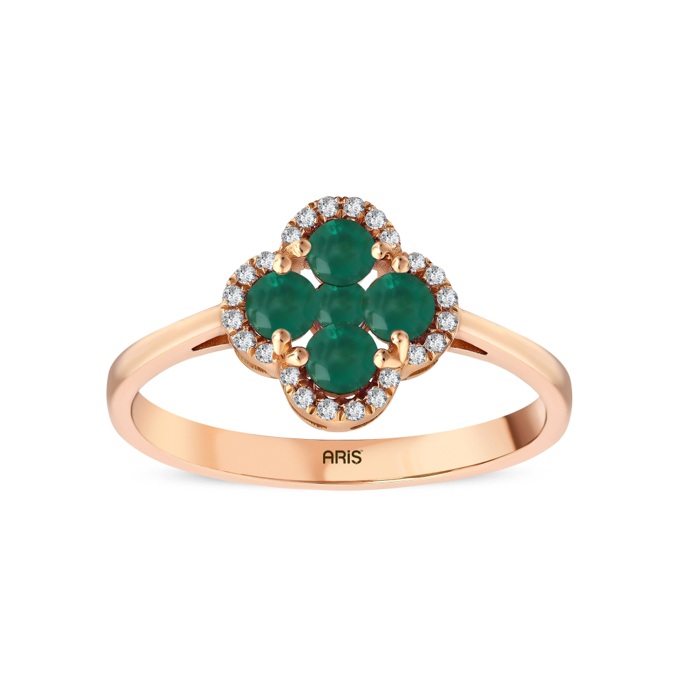 0.38 Karat Zümrüt Taşlı Pırlanta Yüzük