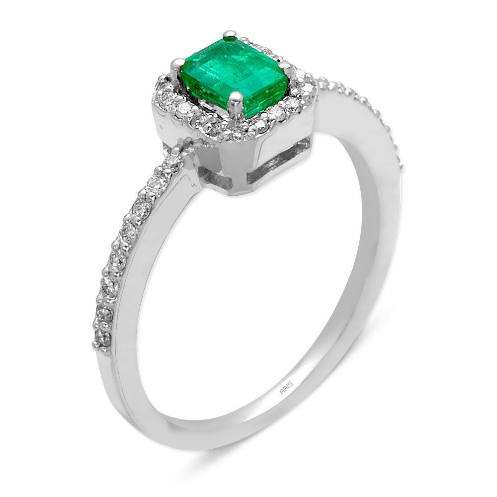 0.78 Karat Pırlanta Zümrüt Yüzük