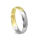 Klasik Bombeli İki Renkli Altın Alyans (4 mm) Kadın Modeli