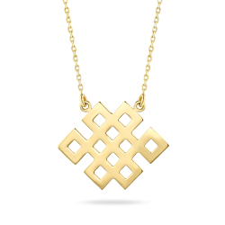 Kelt Sembolleri- Sonsuz Mutluluk Düğümü Altın Kolye (Herakles)