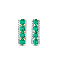 Pırlanta Zümrüt Halka Küpe