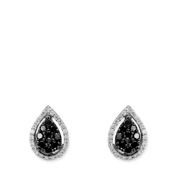 Siyah Pırlanta Effect Damla Küpe