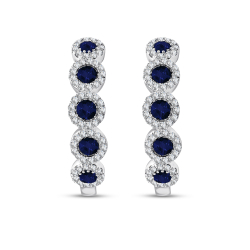 0.83 Karat Safir Pırlanta Küpe