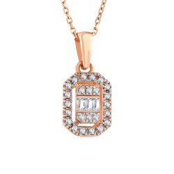 0.10 Karat Baget Pırlanta Kolye