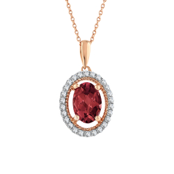 Yakut Pırlanta Oval Kolye