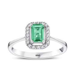 Pırlanta Anturaj Zümrüt Yüzük