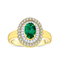 1.28 Karat Zümrüt Pırlantalı Yüzük