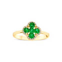 0.22 Karat Zümrüt Pırlanta Yüzük