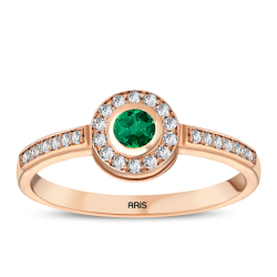 0.37 Karat Pırlanta Zümrüt Yüzük
