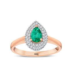 0.58 Karat Pırlanta Zümrüt Yüzük