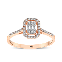 0.15 Karat Pırlanta Baget Yüzük