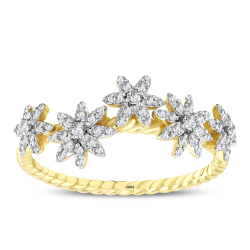 0.29 Karat Çiçek Desenli Pırlanta Yüzük