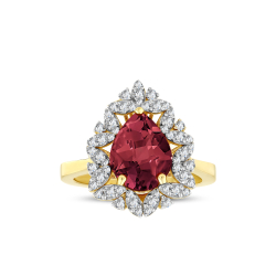 3.43 Karat Damla Yakut Pırlanta Yüzük