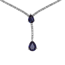 Pırlanta Damla Safir Gerdanlık