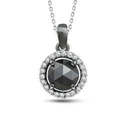 Siyah Pırlanta Tektaş Kolye