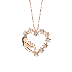 Pırlantalı Anne Bebek Kolye