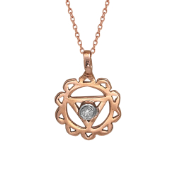 Pırlantalı Göbek Çakrası (Manipura-Solar Pleksus) Altın Kolye