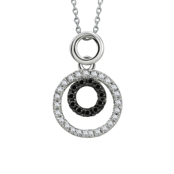 Siyah Beyaz Pırlanta Kolye