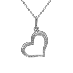 Pırlanta Kalp Kolye