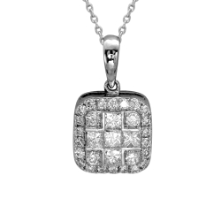 Pırlanta Fantezi Prenses Kesim Kolye