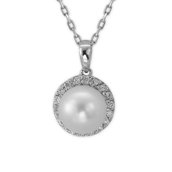 Fantezi İncili Pırlanta Kolye