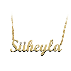 Pırlanta İsim Altın Kolye (İstenilen İsimde Yapılır)