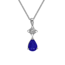 0.84 Karat Pırlanta Safir Kolye