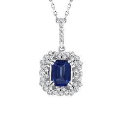 1.50 Karat Zümrüt Kesim Safir Kolye