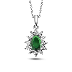 Damla Zümrüt Altın Kolye