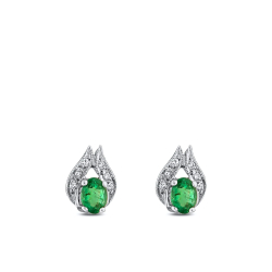 Pırlanta Lale Zümrüt Küpe