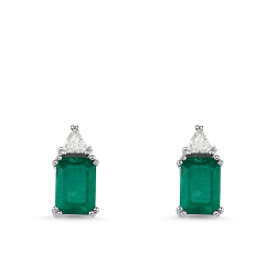 Pırlanta Zümrüt Küpe