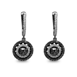 Pırlantalı Siyah Pırlanta Küpe