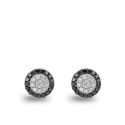 Siyah ve Beyaz Pırlantalı Küpe