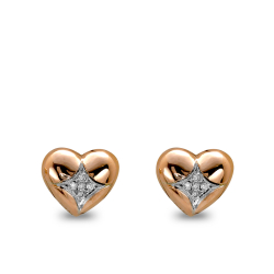 Pırlanta Kalpli Küpe