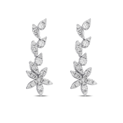 Pırlanta Çiçek Küpe